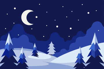 Fototapeta premium christmas night landscape