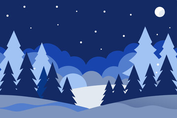 Fototapeta premium winter landscape with mountains