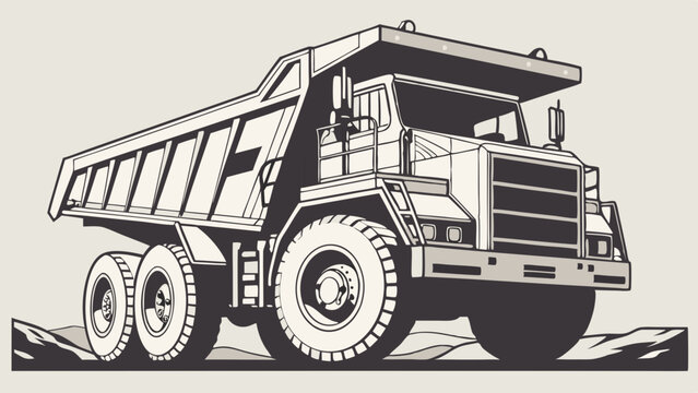 Powerful Articulated Dump Truck Illustration