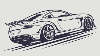 Fototapeta premium Sporty Coupe Car in Motion Graphic