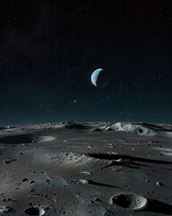 Shadowed Earth Viewed from the Surface of the Moon, High Resolution