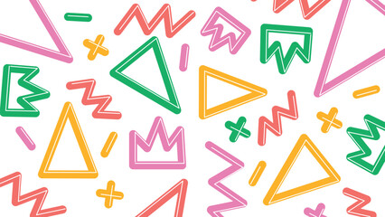 Colorful triangle and symbol background