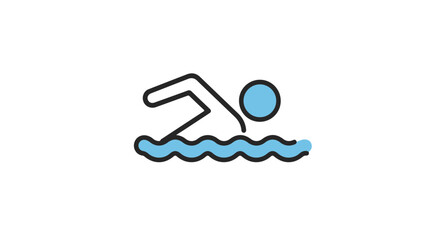 Person swimming in the pool.