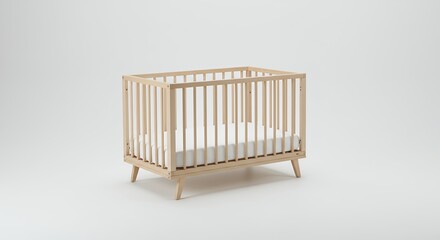 Light beige wooden crib