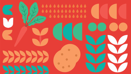 Abstract carrot and potato background
