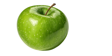 Green Apple Illustration Realistic Digital Painting, Isolated on Transparent Background, Fruit, Apple, Graphic