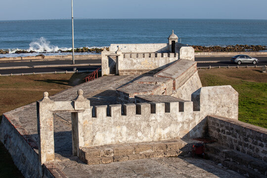 Barrier constructed as part of Cartagena walls known as El Espigon. El espigon de la Tenaza. Tenaza de Santa Catalina.
