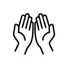 Fototapeta premium Hands in prayer position, representing Eid al-Adha Islamic New Year 
