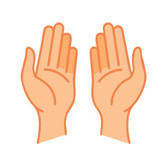 Open hands in prayer position representing Eid al-Adha celebration  