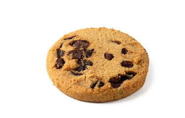 Freshly Baked Chocolate Chip Cookies on the white background