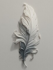 Minimalist Black and White Photo of a Single Soft Feather
