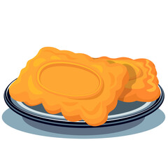 Two cookies lie on a plate without a background