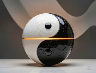 Yin and Yang Inspired Modern Abstract Sculpture
