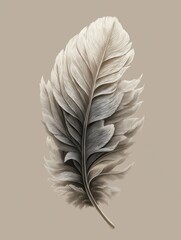 Minimalist Black and White Photo of a Single Soft Feather

