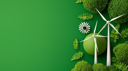 Clean planet illustration featuring green earth, zero waste habits, and renewable energy solutions