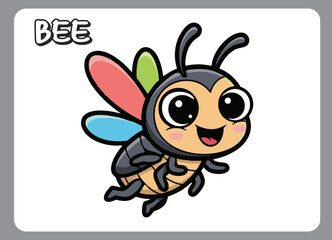 Fototapeta premium Cute little bee happy smile cartoon vector illustration.