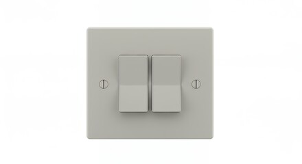Double light switches isolated on white background