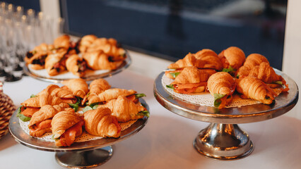 Gourmet Croissants on Serving Platters