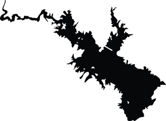 Map of Whiskeytown Lake California USA Silhouette Flat Design