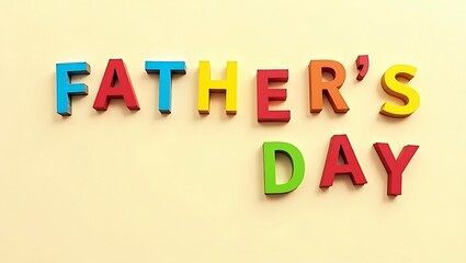 Obraz premium Colorful fathers day message on beige background