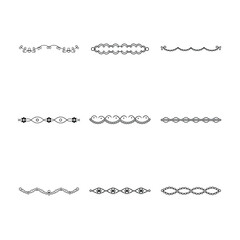 Collection of Nine Decorative Black and White Borders