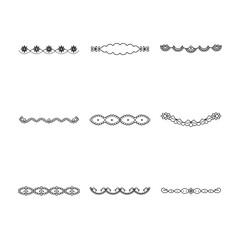 Obraz premium Decorative Black and White Dividers and Borders Collection