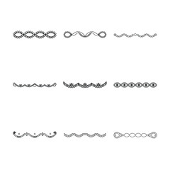 Collection of Nine Decorative Black and White Border Designs