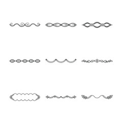 Collection of Decorative Dividers and Borders in Black and White