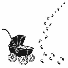 baby carriage silhouette