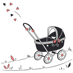 baby carriage vector