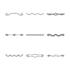 Decorative Dividers and Borders in Black and White Line Art