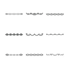 Collection of Decorative Black and White Floral Border Designs