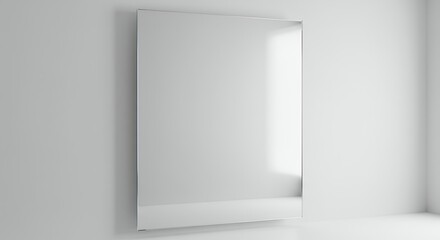 Empty square wall mirror modern interior design