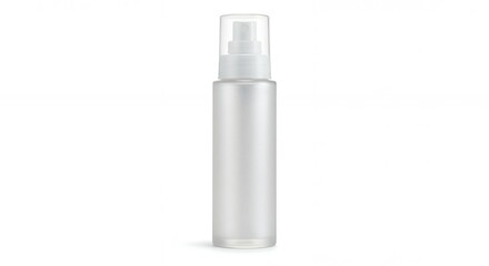 Light gray cylindrical cosmetic spray bottle mockup