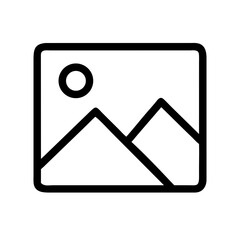 Filled Landscape View Icon – Nature Scene Silhouette:
Bold silhouette icon of a landscape with mountains and sun, ideal for outdoor, nature, and adventure graphics.