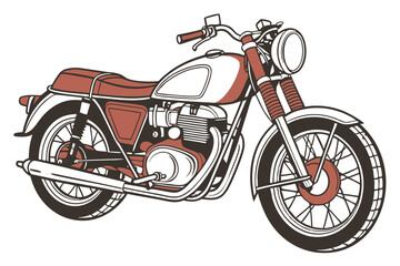 Obraz premium Vintage Motorcycle White Background Art