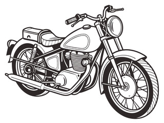 Fototapeta premium Retro Motorcycle Clean Vector Illustration