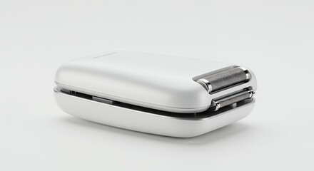 Compact white handheld shaver