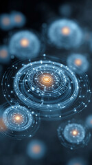 Ethereal glowing circuits radiate outward