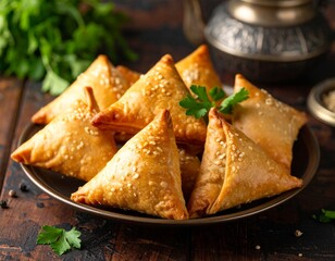 vegetarian Ethiopian lentil sambusas AI generated