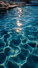 Sunlit water surface shimmers beautifully