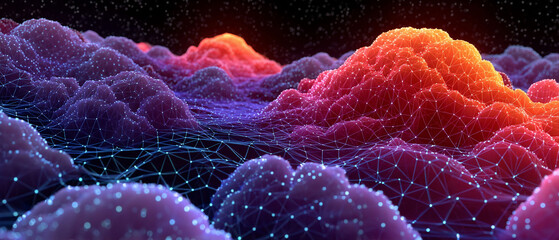 Tech terrain datas vibrant networked landscape