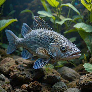 The American scalefish, or lepidosiren Lepidosiren paradoxa is a lungfish, the only species of the genus scalefish and the family scalefish among aquatic vegetation