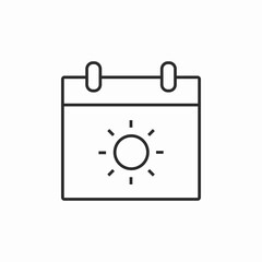 calendar summer icon sign vector