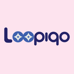 Minimalist Loopiqo Logo with Blue Circular Elements Design.eps
