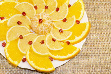 Dish of tangerine and orange slices
