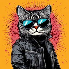 Cool cat illustration 