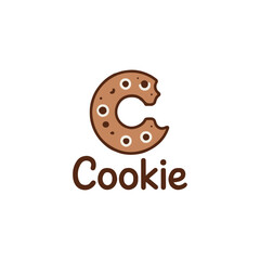  Cookie Letter 'C' Logo Design – Cartoon Vector Illustration