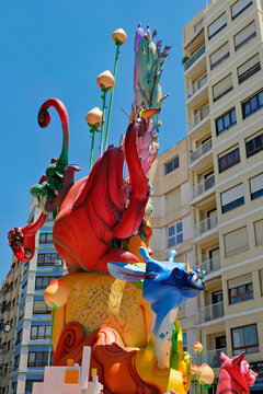 Las Hogueras de San Juan are artistic figures in Alicante street that will be burned on San Juan Night. Las Hogueras, bonfire festival in Alicante