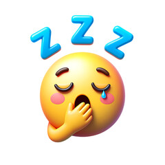 Sleepy Emoji 3D Render of a Yawning, Tired Face